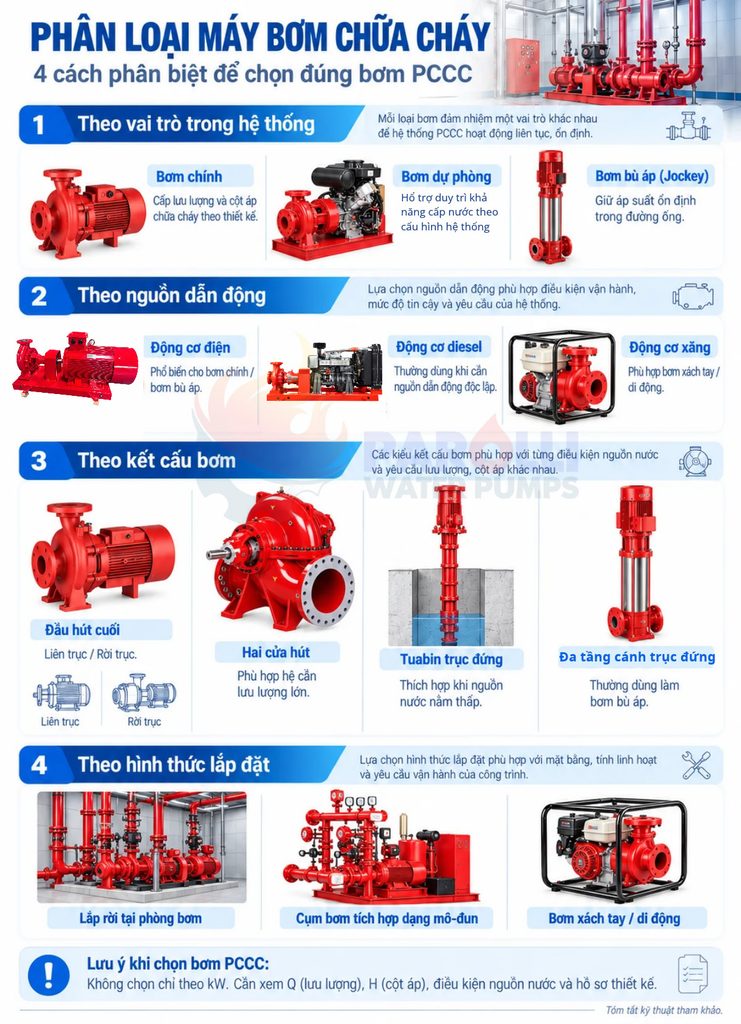 Phân loại máy bơm chữa cháy